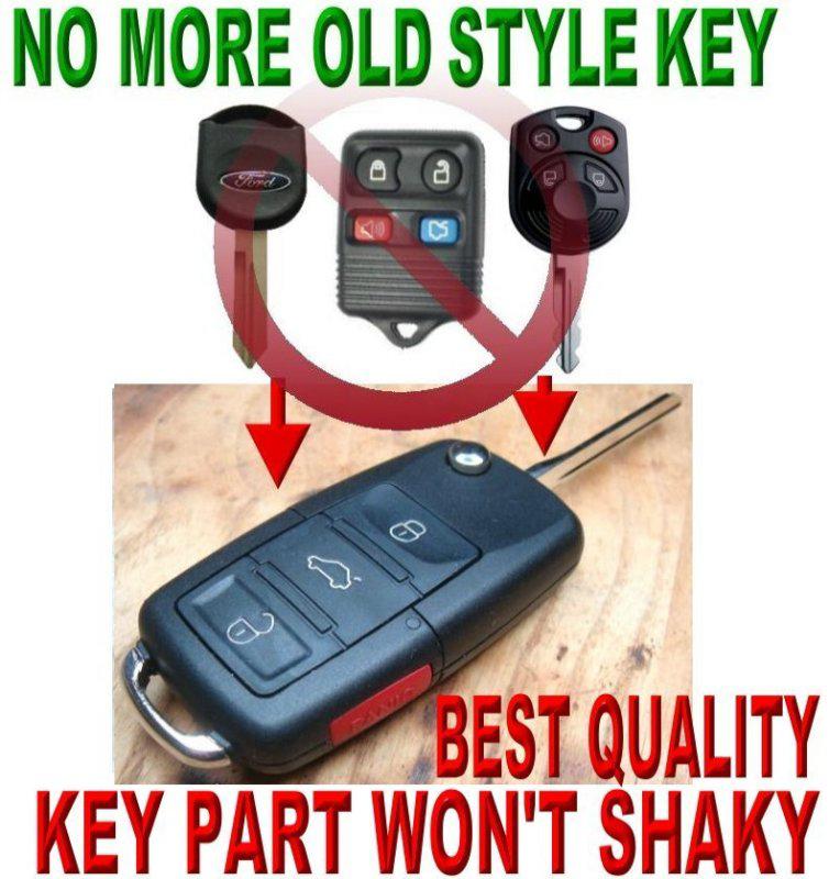 Ford allin1 switchblade flip transponder chip keyless entry key remote free prog