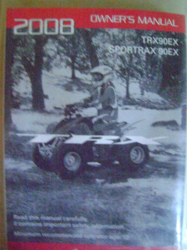 Honda trx90ex sportrax 90ex factory atv owner's/operator's manual '08