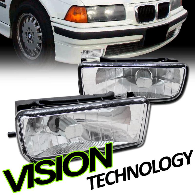 Factory style clear lens fog lights lamps set lh+rh bmw e36 92-99 2d/3d 92-98 4d