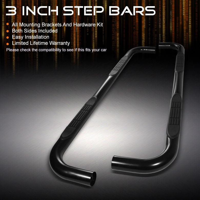 02-13 escalade 00-13 tahoe yukon 3" black powder coated side step nerf bars pair