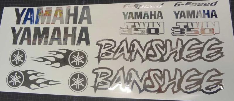 Banshee chrome decals graphics stickers 14pc kit + flames pick color