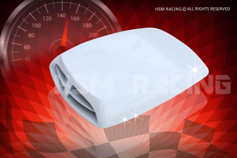 Racing style air flow vent turbo hood scoop white-g8-fits ford jeep infiniti gmc