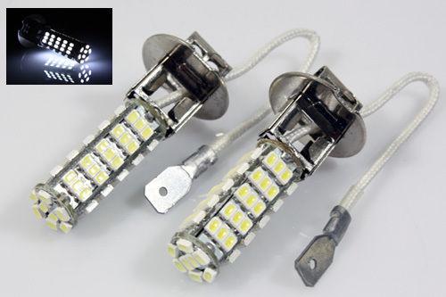 2x 6000k 68 smd led h3 jdm bulb drl white driving lamp fog lights plug n play