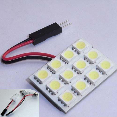 White 12 led car interior dome light map light bulb 5050 chip with t10 adapter