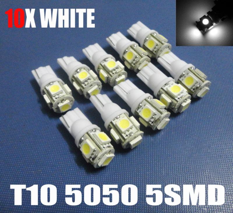 10pcs super white 5smd led t10 map light bulbs 920 912 3652 159 194 168 t15 #o15