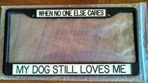 Dog lovers license plate frame