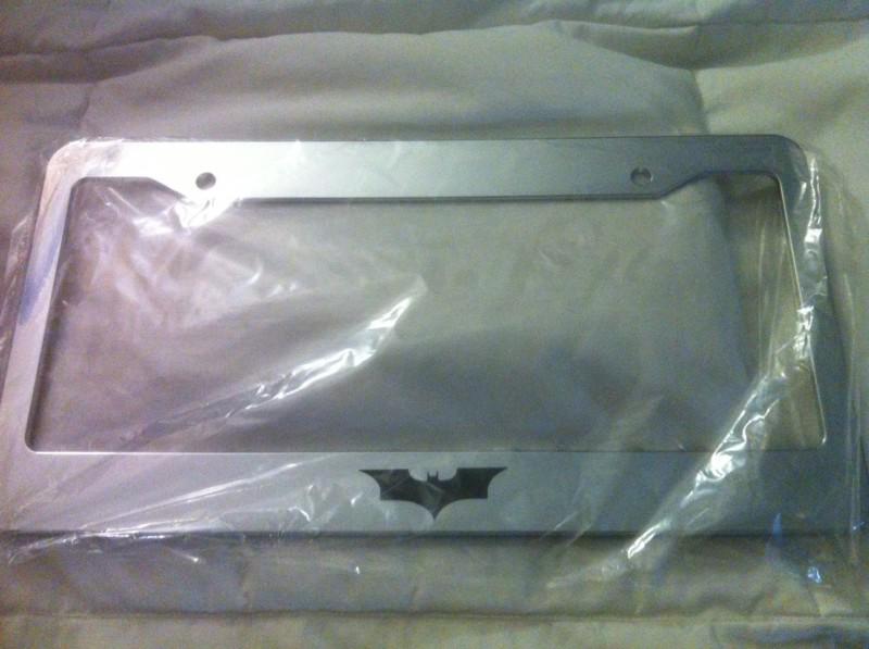 "batman style dark knight" chrome license plate frame new superhero quantity 2