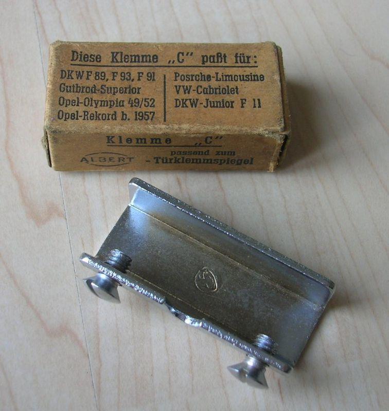 Clip for porsche 356 and vw cabrio albert mirror nos karmann cabriolet kabriolet