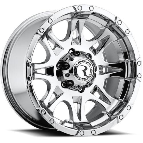 18x9 chrome raceline raptor (983) wheels 8x170 +20 ford f-250 f350