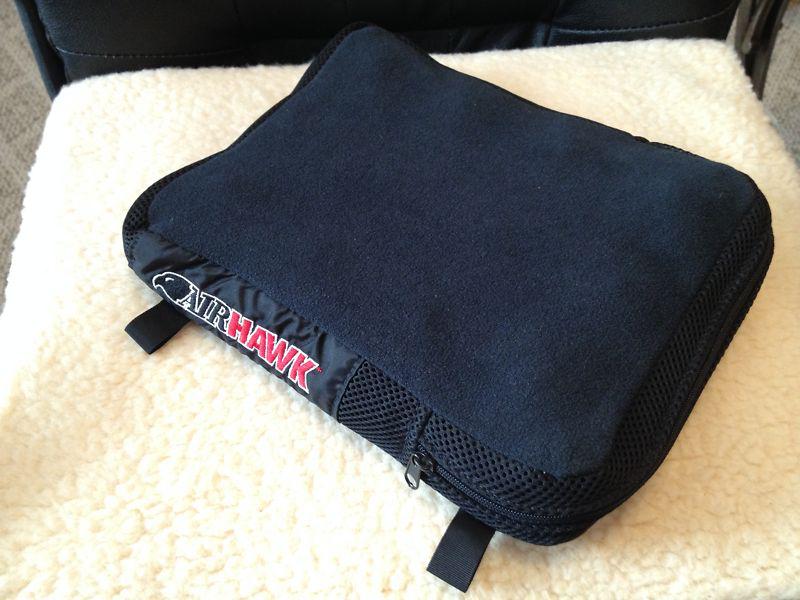 Airhawk seat cushion with cover for pillion 9 inch deep x 11 inch wide black