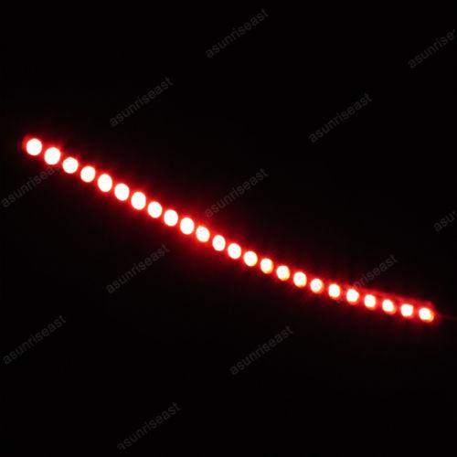 Red 24cm 24led pvc flexible led strip light waterproof for car motorcycle