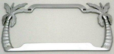 Palm trees die cast chrome plated license plate frame