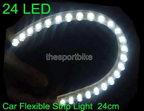 Brand new 24 led car flexible strip lamp white bulbs waterproof light 24cm