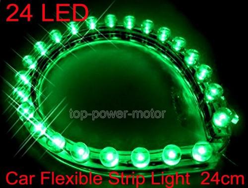 New 24 led car neon flexible 12v strip green lamp waterproof light 24cm 019-1