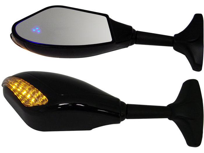 New design gloss black integrated turn signal mirrors for honda cbr 600 900 1000