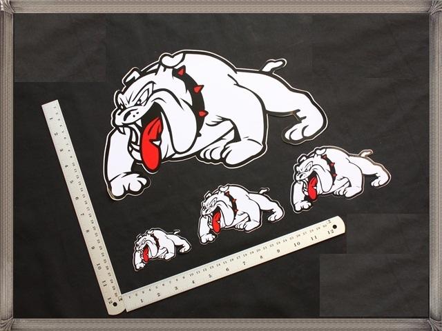 A85 bull-dog 4 stickers set (white color and left-pointing)