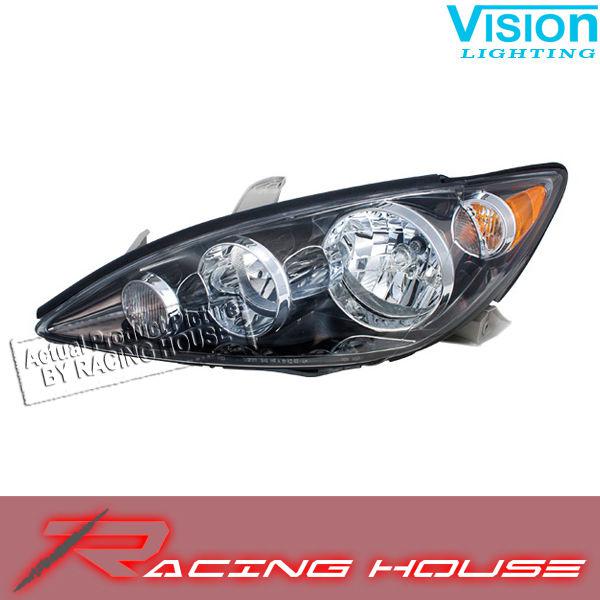 L/h headlight driver side lamp kit black unit 05-06 toyota camry usa built