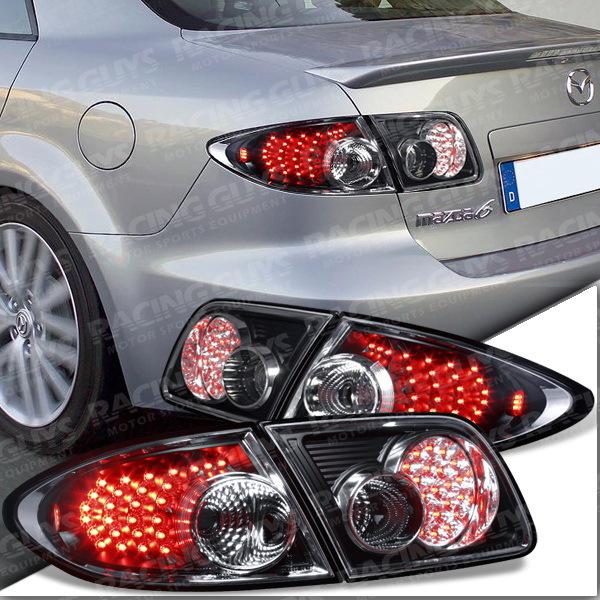 Jdm black led rear tail brake signal backup lights lamps sedan hatchback pair