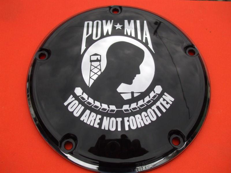 Harley derby cover  pow * mia   touring, chrome, custom