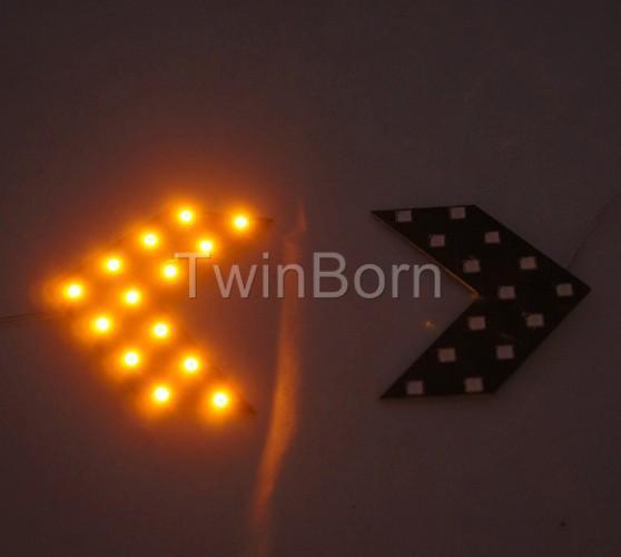 14led universal yellow side mirror arrow panel indicator light bulb 12v pair