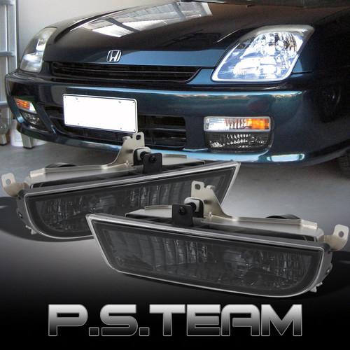 Smoked 97-01 honda prelude jdm bumper fog lights lamps + switch + relay + bulbs