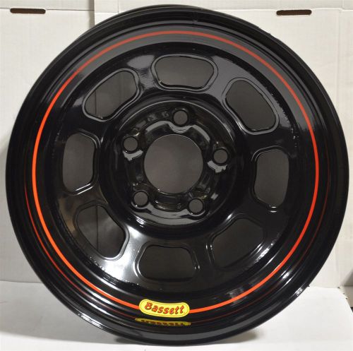 Bassett 15 x 10 wheel d-hole lite 5 x 5&#034; lug pattern black 50s555 5.5&#034; b.s.