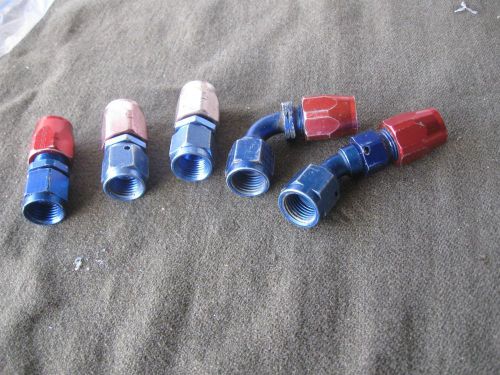 Five used 6 an fittings