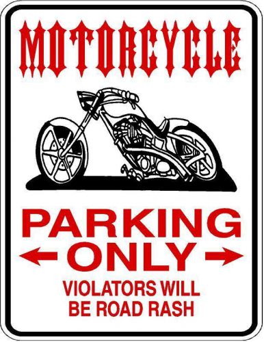 &#034;motorcycle parking only&#034; metal sign- 9&#034;x12&#034; - free shipping (b)