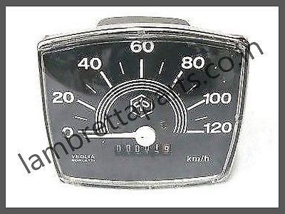 Vespa speedometer v50 special 0-120 km black face