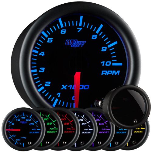 52mm glowshift 7 color led tacho tachometer gauge w smoked tinted lens