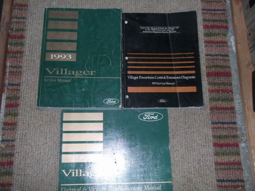 1993 ford mercury villager service shop manual set 93 w evtm + pced 1993 oem