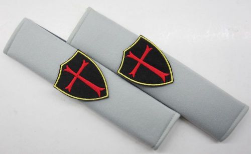 2 pcs car seat belt seatbelt shoulder pads cover knights templar shield cross g