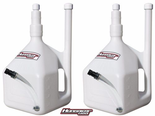 2 new! hunsaker sportsman 5 gallon fuel, quick-fill fuel jug, w/2 hose kits