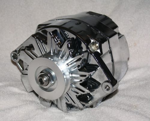 New 12 volt 100 amp (111 amp max) alternator / beautiful chrome / 1 wire hook-up