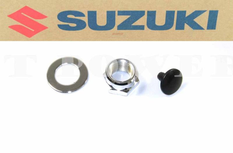 New chrome steering stem nut washer set re5 gt380 gt550 gt500 gt750 suzuki #g41