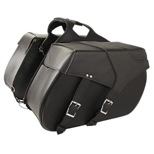 Xelement 9346-zp heat-resistant waterproof dual buckle motorcycle saddle bags