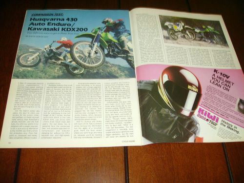 1986 kawasaki kdx200 vs. 1986 husqvarna 430  ***original article***