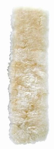 Fuzzy tan sheepskin like seat belt cover shoulder pad for car-truck-auto