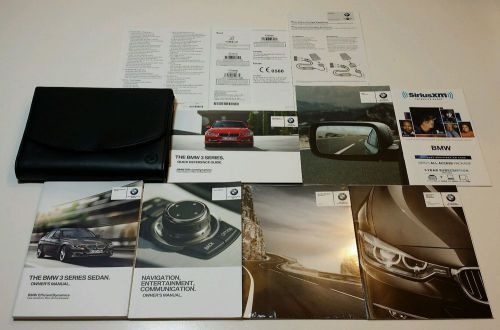 2014 bmw 3 series w/ navigation system  owners manual complete set leather case