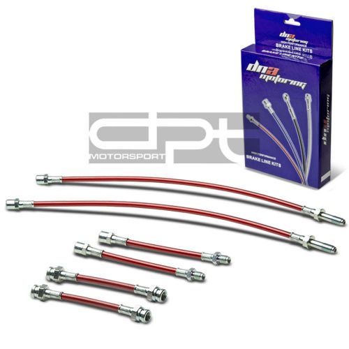 Jetta mk3 replacement front/rear stainless hose red pvc coated brake lines kit