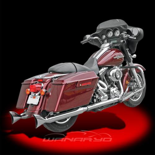 Bassani xhaust classic fishtail slip-on mufflers for 1995-2013 harley touring