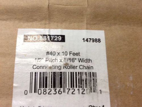 #40 roller chain gocart go cart kart mini bike new in box 10 feet 250 links