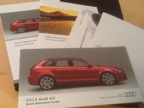 2013 audi  a3 owners  manual and cover....