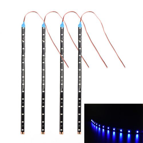 4pcs/set blue led 1 ft submersible navigation light waterproof marine boat 12v