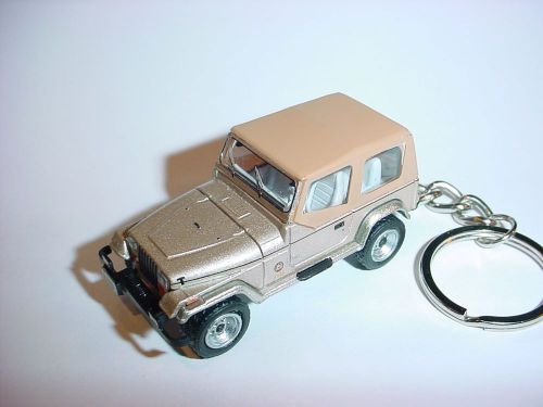 New 3d beige jeep wrangler custom keychain keyring key 4x4 offroad sahara 1993