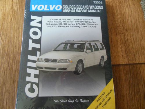 New volvo coupes/sedans/wagons 1990-98 repair manual 72302 chilton