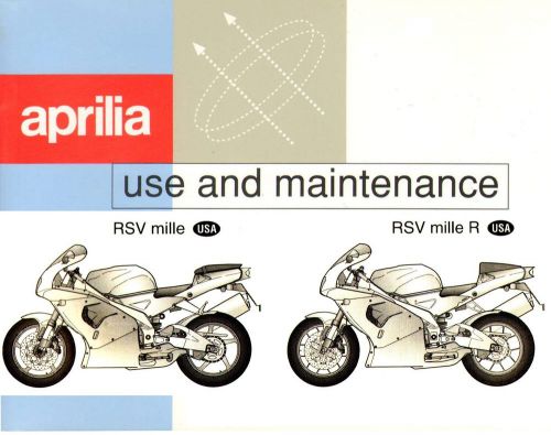 2000 aprilia rsv mille motorcycle owners manual -aprilia rsv mille r