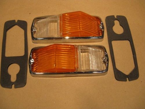 Mgb &amp; triumph &#034;new&#034;  lucas flasher/marker lamp lens &amp; rims set