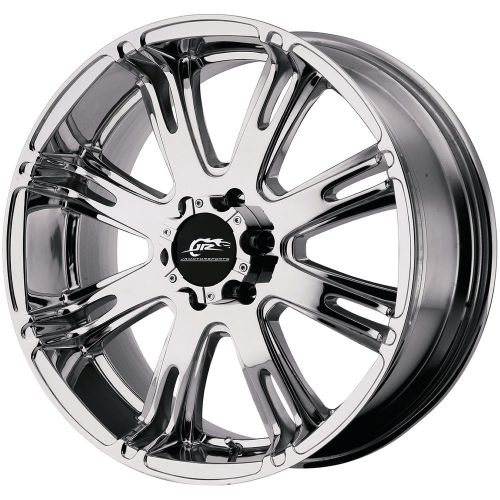 17x8.5 chrome american racing ar708 6x135 +20 wheels lt285/70r17 tires