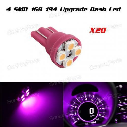 20pcs pink purple t10 194 168 led bulbs for instrument panel gauge cluster lamps